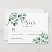 Modern Eucalyptus Greenery Wedding RSVP Karte (Vorderseite)