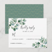 Modern Eucalyptus Greenery Wedding RSVP Karte (Vorne/Hinten)