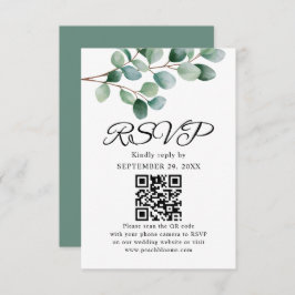 Modern Eucalyptus Greenery Wedding RSVP Karte