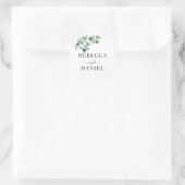 Modern Eucalyptus Greenery Wedding Runder Aufkleber (Tasche)