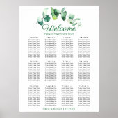 Modern Eucalyptus Greenery Wedding Seating Chart Poster (Vorne)