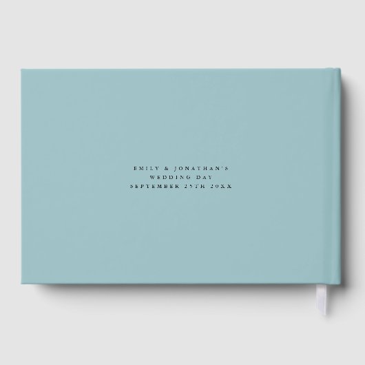 Modern Eucalyptus New Mrs. Name Wedding Gästebuch (Rückseite)