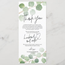 Modern eucalyptus Place Einstellung Danke Karte