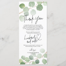 Modern eucalyptus Place Einstellung Danke Karte