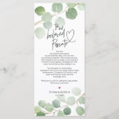 Modern eucalyptus Place Einstellung Danke Karte (Vorderseite)