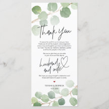Modern eucalyptus Place Einstellung Danke Karte