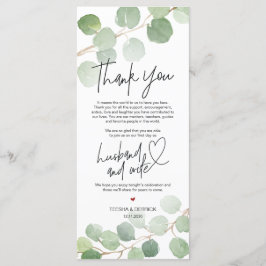 Modern eucalyptus Place Einstellung Danke Karte