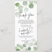 Modern eucalyptus Place Einstellung Danke Karte (Vorderseite)
