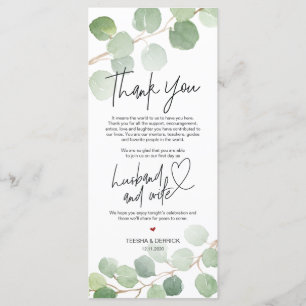 Modern eucalyptus Place Einstellung Dankeschön Kar Programm