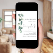 Modern Eucalyptus Wedding Evening Party Invitation Einladung