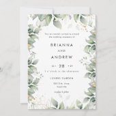 Modern Eucalyptus Wedding Invitation Einladung (Vorderseite)