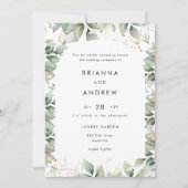 Modern Eucalyptus Wedding Invitation Einladung (Vorderseite)