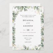Modern Eucalyptus Wedding Invitation Einladung (Vorne/Hinten)