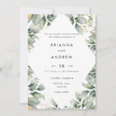 Modern Eucalyptus Wedding Invitation Einladung (Vorderseite)