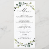 Modern Eucalyptus Wreath Watercolor Wedding Boho Menükarte (Vorderseite)