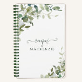 Modern Eukalyptus Botanischer Grüner Rezept Notizblock (Vorderseite)