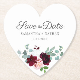 Modern Eukalyptus Floral Save the Date Hochzeit Untersetzer