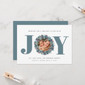 Modern Eukalyptus Foto Typografie Weihnachtskarte Karte (Vorderseite/Rückseite Beispiel)