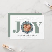 Modern Eukalyptus Foto Typografie Weihnachtskarte Karte (Vorderseite/Rückseite Beispiel)