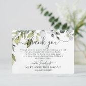 Modern Eukalyptus Funerfood Danke Karte (Stehend Vorderseite)