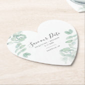 Modern Eukalyptus Greenery Bloral Save the Date Untersetzer (angewinkelt)