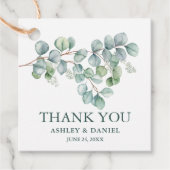 Modern Eukalyptus Greenery Danke für Ihre Hochzeit Geschenkanhänger (Vorderseite)