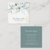 Modern Eukalyptus Greenery Elegant Rustikal Quadratische Visitenkarte (Vorne/Hinten)