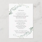 Modern Eukalyptus Greenery Eleganter Garten Hochze Begleitkarte (Vorderseite)