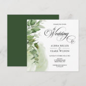 Modern Eukalyptus Greenery Gold Wedding Einladung (Vorne/Hinten)