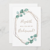 Modern Eukalyptus Watercolor Grüne Landschaft Einladung (Vorne/Hinten)