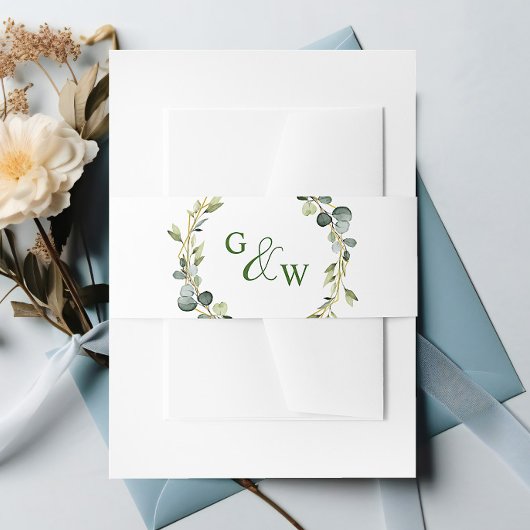 Modern Eukalyptus Wreath Frame Wedding Boho Einladungsbanderole