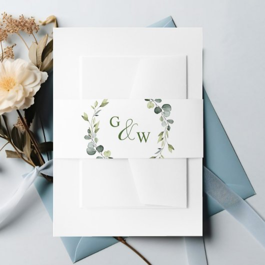 Modern Eukalyptus Wreath Frame Wedding Boho Einladungsbanderole