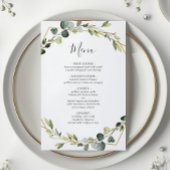 Modern Eukalyptus Wreath Wedding Boho Dinner Menu
