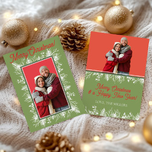 Modern Evergreen Foto Weihnachts-Einladung Einladung