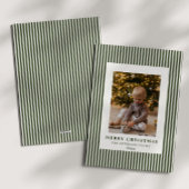 Modern Evergreen Pinstriche Weihnachten Familie Fo