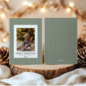 Modern Evergreen Pinstriche Weihnachten Familie Fo