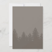 Modern Evergreen Tree Silhouette Winterhochzeit Einladung (Rückseite)