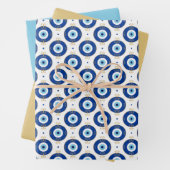 Modern Evil Eye Pattern Blue & Gold Protection Geschenkpapier Set (Beispiel)