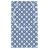Modern Evil Eye Pattern Blue & Gold Protection Kleine Geschenktüte (Rückseite)