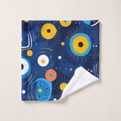 Modern Evil Eye Pattern Navy Blue BOHO Badhandtuch Set (Waschlappen)