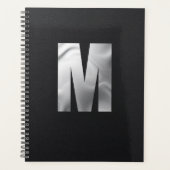 Modern Executive Monogram | Bold Silver Foil Planer (Vorderseite)