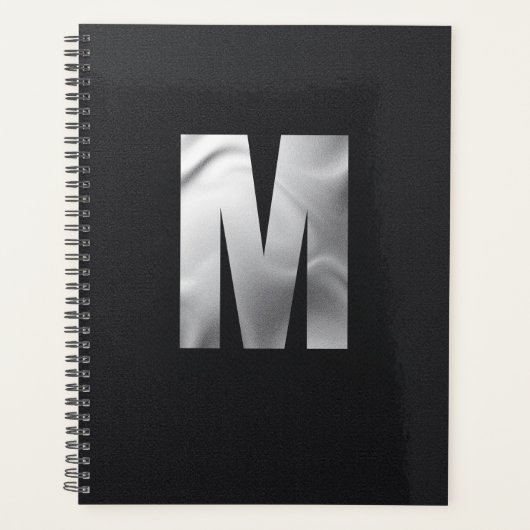 Modern Executive Monogram | Bold Silver Foil Planer (Vorderseite)