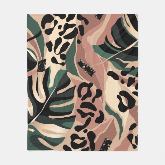 Modern exotic pattern with leopard skin. Creative Fleecedecke (Vorderseite)