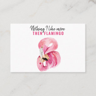Modern Exotic Pink Watercolor Flamingo Geschenk Visitenkarte