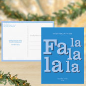 Modern Fa La Sky Blue Einfache Weihnachtszeit Postkarte