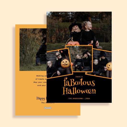 Modern Faboolous Halloween Photo Collage Feiertagskarte