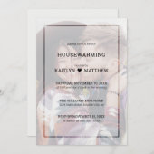 Modern Faded Foto Typografy Housewarming Party Einladung (Vorne/Hinten)