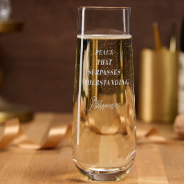 Modern Faith Bible Verse Quote Etched Glassware Stiellose Champagnerflöte
