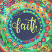 Modern Faith Green Boho Whimsical Fun Inspirivity Aufkleber (Vorderseite)