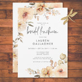 Modern Fall Champagne Floral Frame Bridal Luncheon Einladung